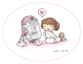 R2-KT Sticker #3 KT & Leia